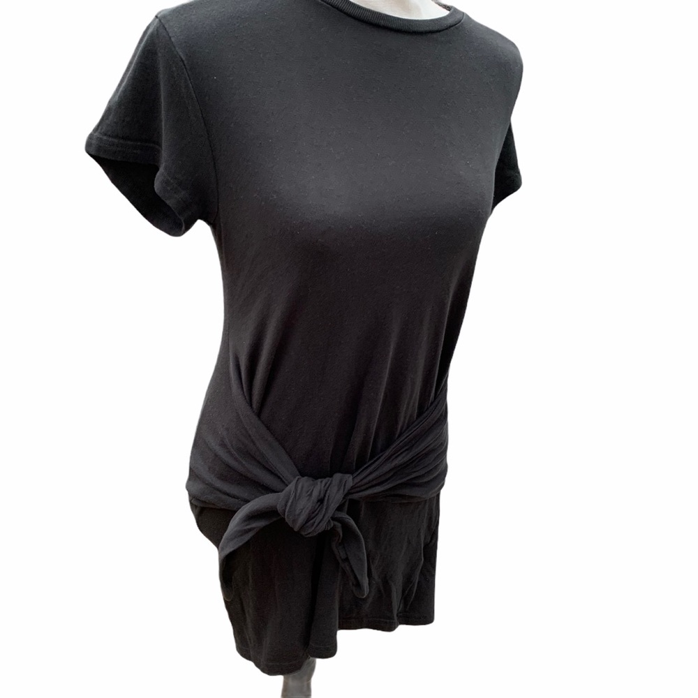 Frame Twisted Tee-Shirt Dress LBD Tie Belt